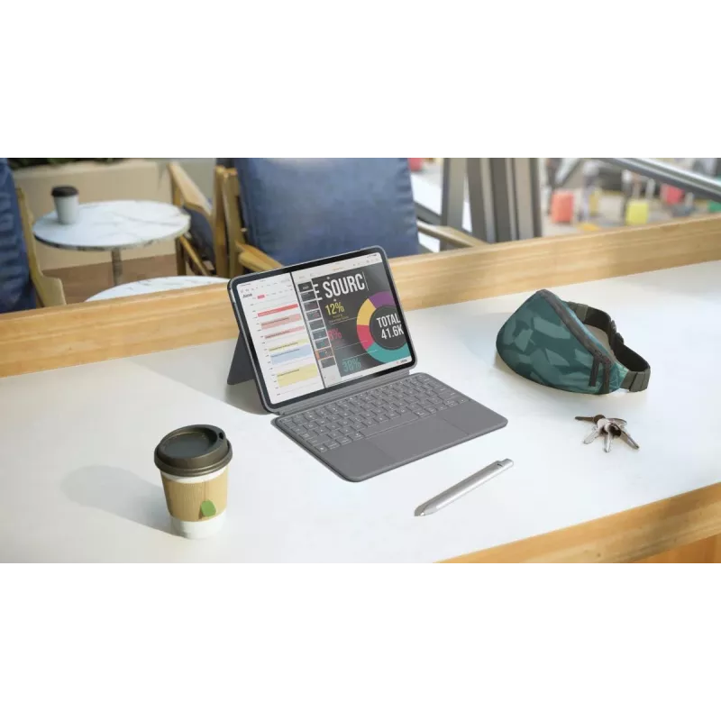 LOGITECH Combo Touch pre iPad Air 11in 5th Gen Oxford sivá Qwertz nemecká