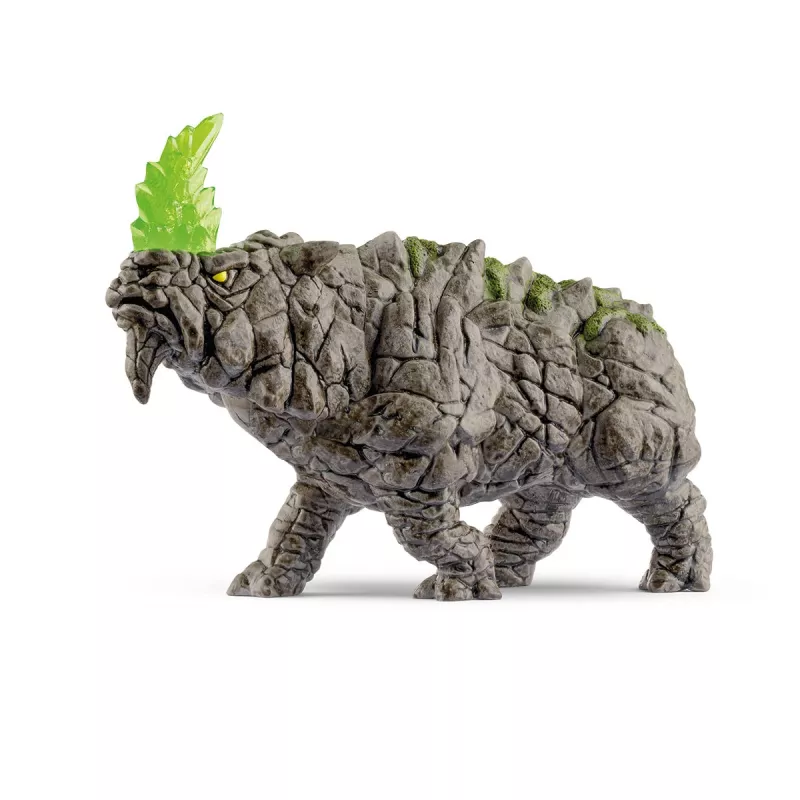 schleich ELDRADOR CREATURES bojový nosorožec, 7 rokov, príšery a draci, kamenný svet, čierna, zelená, plast