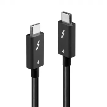 Lindy 1m Thunderbolt 4 kábel, 40 Gbit/s, pasívny, konektor samec, konektor samec, 1 m, 40 Gbit/s, čierna, nikel/zlato