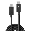 Lindy 1m Thunderbolt 4 kábel, 40 Gbit/s, pasívny, konektor samec, konektor samec, 1 m, 40 Gbit/s, čierny, nikel/zlato