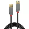 Lindy 36763 Anthra Line predlžovací kábel USB 3.2 Gen 1 Type A, USB-A samec – USB-A samica, 5 Gbps, 3 m, čierny/sivý