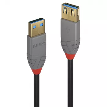 Lindy 2m USB 3.2 Type-A predlžovací kábel, 5 Gbit/s, Anthra Line, 2 m, USB A, USB A, USB 3.2 Gen 1 (3.1 Gen 1), 5 Gbit/s, čierna