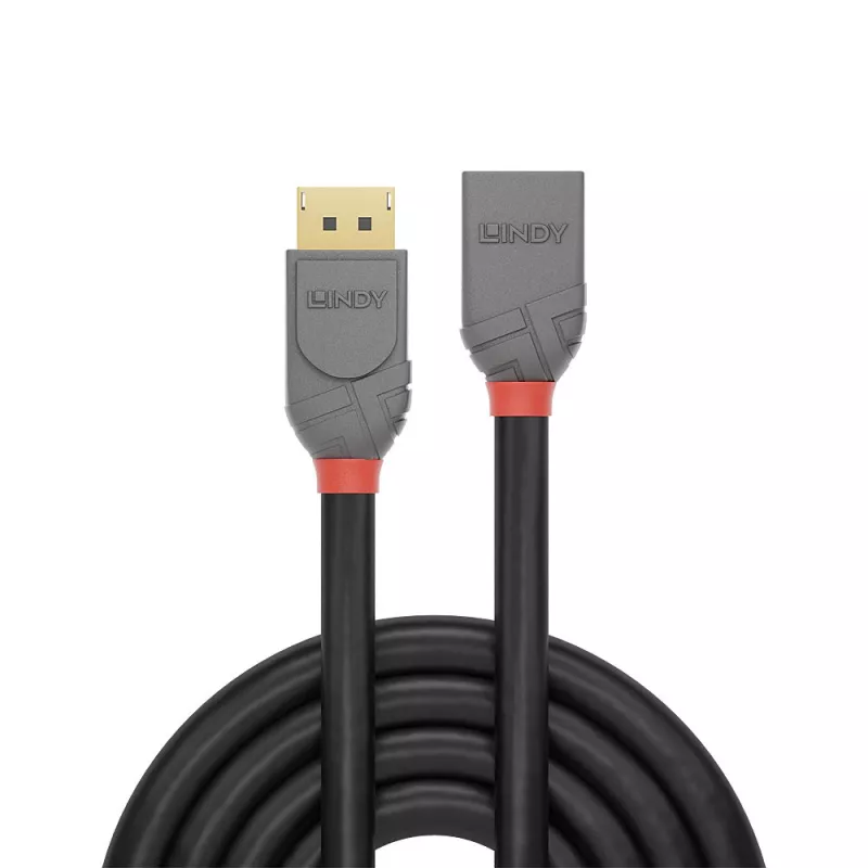 Lindy 1m DisplayPort 1.4 predlžovací kábel, Anthra Line, 1 m, DisplayPort, DisplayPort, konektor samec, konektor samica, 7680 x 4320 pixelov