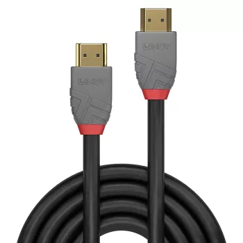 Lindy 3m High Speed HDMI kábel, Anthra Line, 3 m, HDMI Type-A (štandard), HDMI Type-A (štandard), 4096 x 2160 pixelov, 18 Gbit/s, čierny, sivý