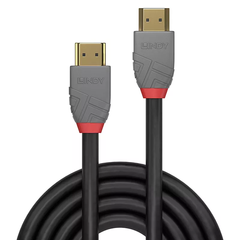 Lindy 3m High Speed HDMI kábel, Anthra Line, 3 m, HDMI Type-A (štandard), HDMI Type-A (štandard), 4096 x 2160 pixelov, 18 Gbit/s, čierny, sivý