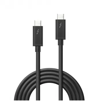 Lindy 1m Thunderbolt 3 kábel, pasívny, konektor samec, konektor samec, 1 m, 20 Gbit/s, čierna, 60 W
