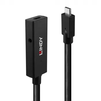Lindy 5m USB 3.2 Gen 2 C/C aktívne predĺženie, 5 m, USB C, USB C, USB 3.2 Gen 2 (3.1 Gen 2), 10 Gbit/s, čierna