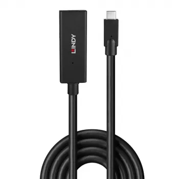 Lindy 5m USB 3.2 Gen 2 C/C aktívne predĺženie, 5 m, USB C, USB C, USB 3.2 Gen 2 (3.1 Gen 2), 10 Gbit/s, čierna
