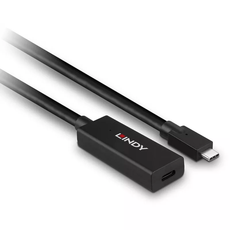 Lindy 5m USB 3.2 Gen 2 C/C aktívne predĺženie, 5 m, USB C, USB C, USB 3.2 Gen 2 (3.1 Gen 2), 10 Gbit/s, čierna