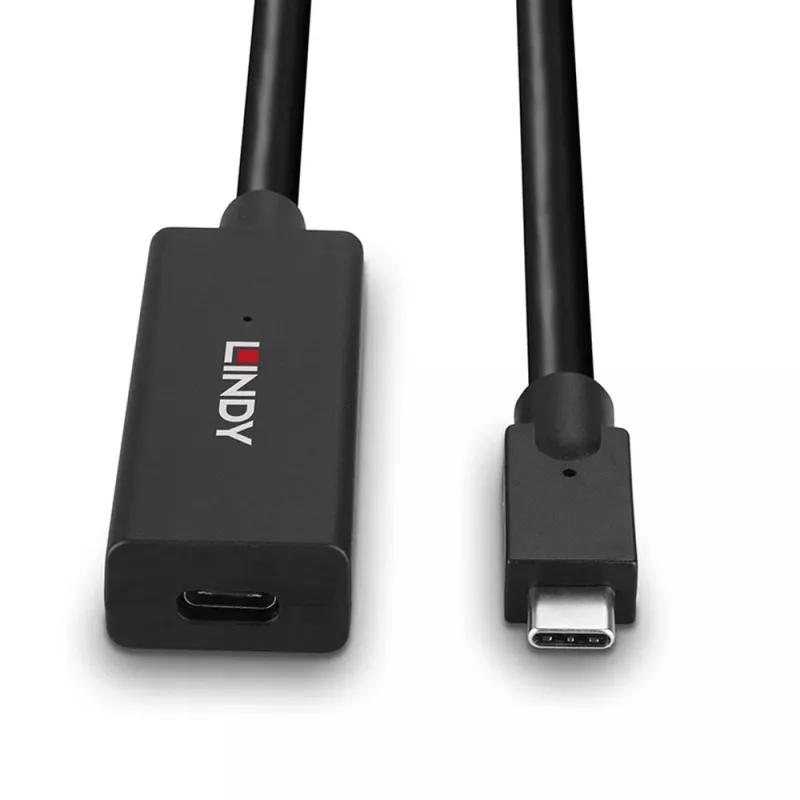 Lindy 5m USB 3.2 Gen 2 C/C aktívne predĺženie, 5 m, USB C, USB C, USB 3.2 Gen 2 (3.1 Gen 2), 10 Gbit/s, čierna