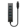 Lindy 43325 4-portový rozbočovač USB 3.2 Gen 1 Type-C, 4x USB-A, 5 Gbps, sivý, hliník/plast