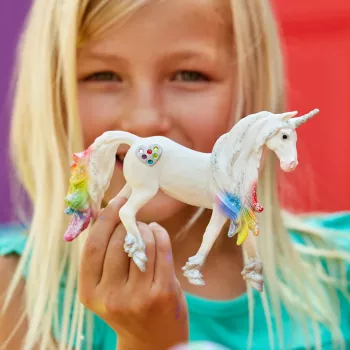 schleich BAYALA dúhová láska jednorožčí žrebec, 5 rokov, jednorožec / Pegas, jednorožce a víly, viacfarebná, plast