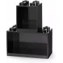 room copenhagen LEGO Brick Shelf 8+4 čierna — modulárna nástenná polica s 2 policami