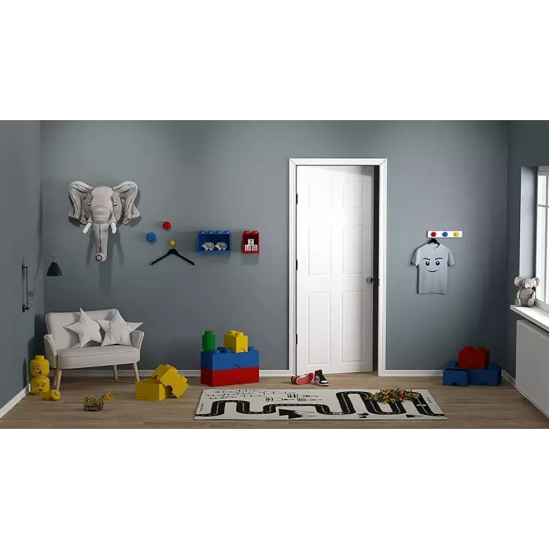 Polica Room Copenhagen LEGO Brick Shelf 8+4 červená, 2 police