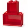Polica Room Copenhagen LEGO Brick Shelf 8+4 červená, 2 police