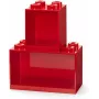 Polica Room Copenhagen LEGO Brick Shelf 8+4 červená, 2 police