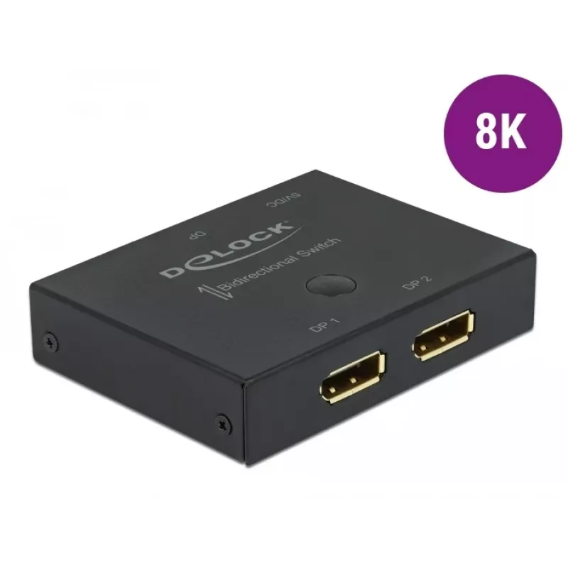 DELOCK DisplayPort 2 - 1 switch - obojsmerný 8K 30 Hz