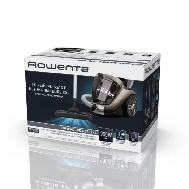 Rowenta Compact Power XXL Animal RO4B50 podlahový vysávač bez vrecka, 3-stupňový filter, sivo-čierny