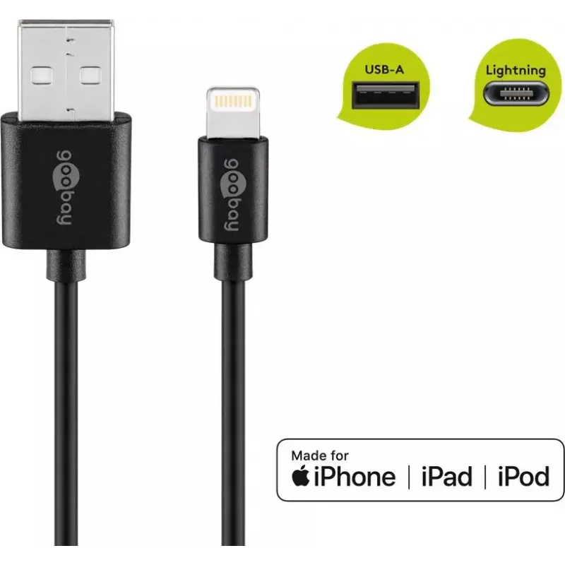 Goobay Lightning USB nabíjací a synchronizačný kábel 1 m Lightning USB A CE MFi