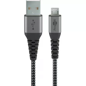 USB kábel Wentronic 49282 USB 2.0 1 m Micro-USB B USB A čierna sivá