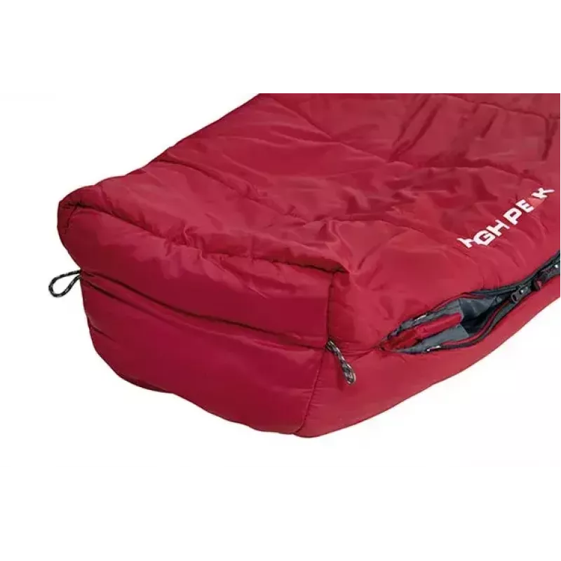 Mumiový spací vak High Peak Hyperion 1M nylon sivý červený 210 cm