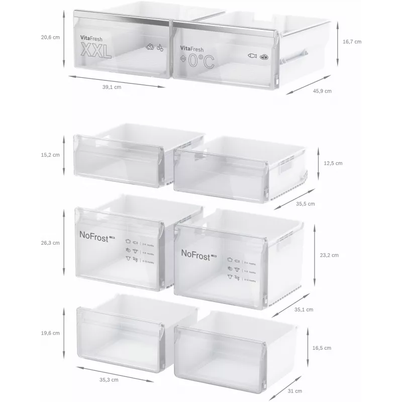 Bosch Serie 4 KFN96APEA chladnička s mrazničkou Side-by-Side, French Door, voľne stojaca, 605 l (405 l + 200 l), Home Connect, energetická trieda E, nerezová oceľ