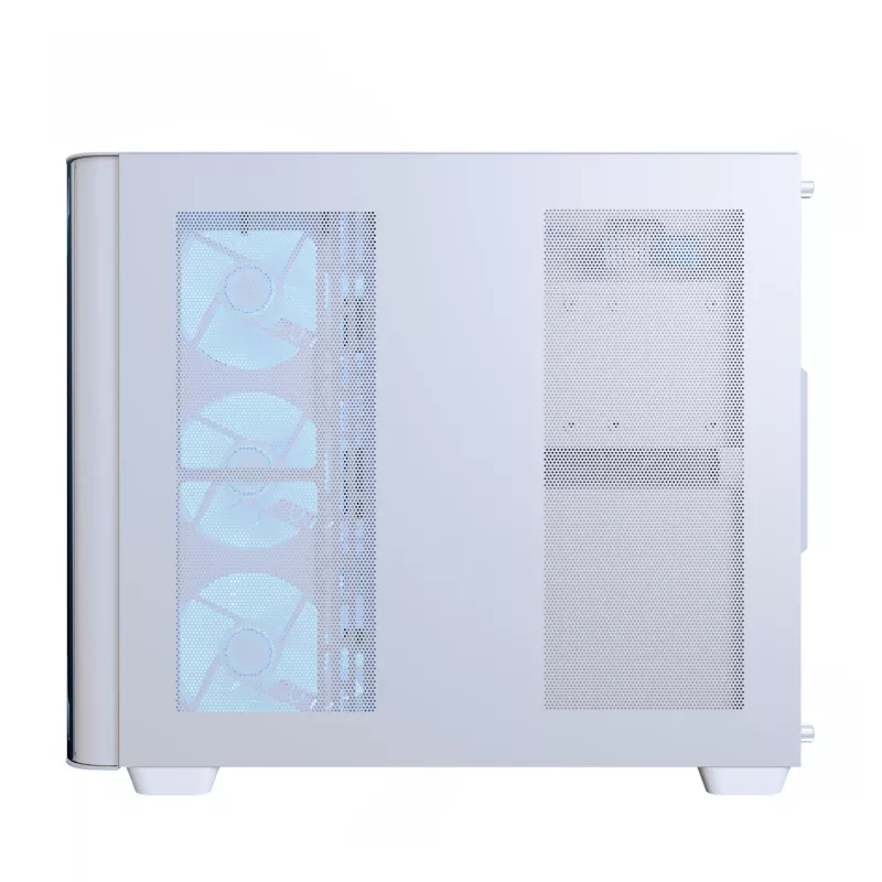PC skriňa Aerocool P500C Midi Tower biela ATX bočný napájací zdroj 3x 120 mm ventilátory