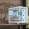 PC skriňa Aerocool P500C Midi Tower biela ATX bočný napájací zdroj 3x 120 mm ventilátory