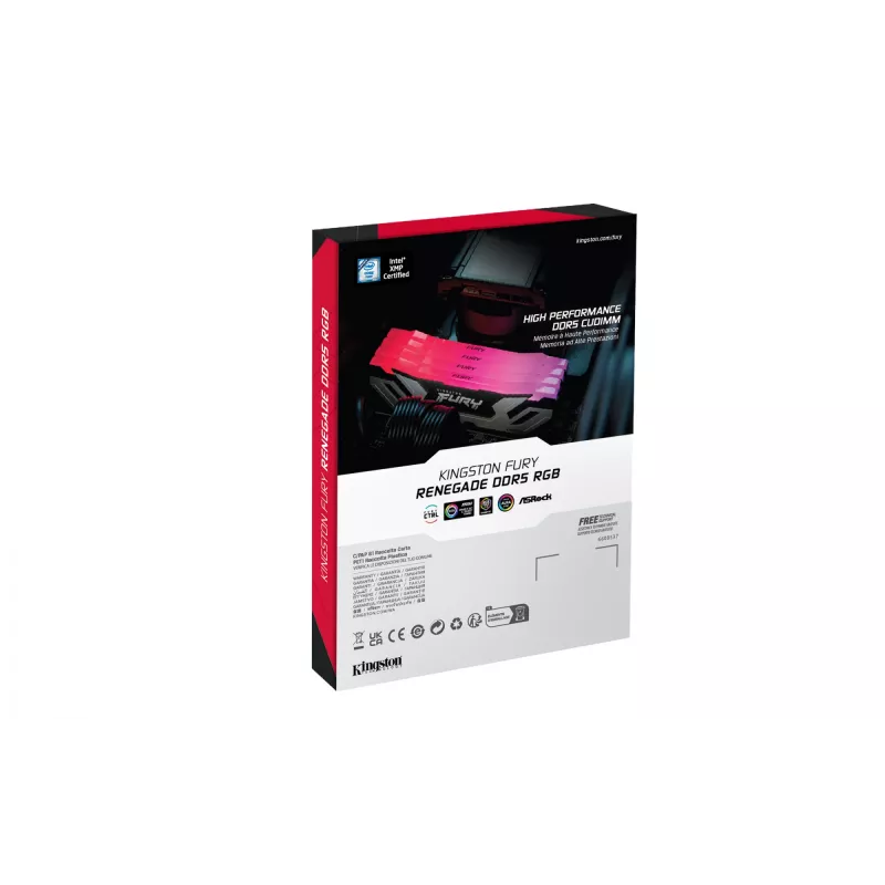 Kingston Technology FURY 24GB 8400MT/s DDR5 CL40 CUDIMM Renegade RGB strieborná XMP