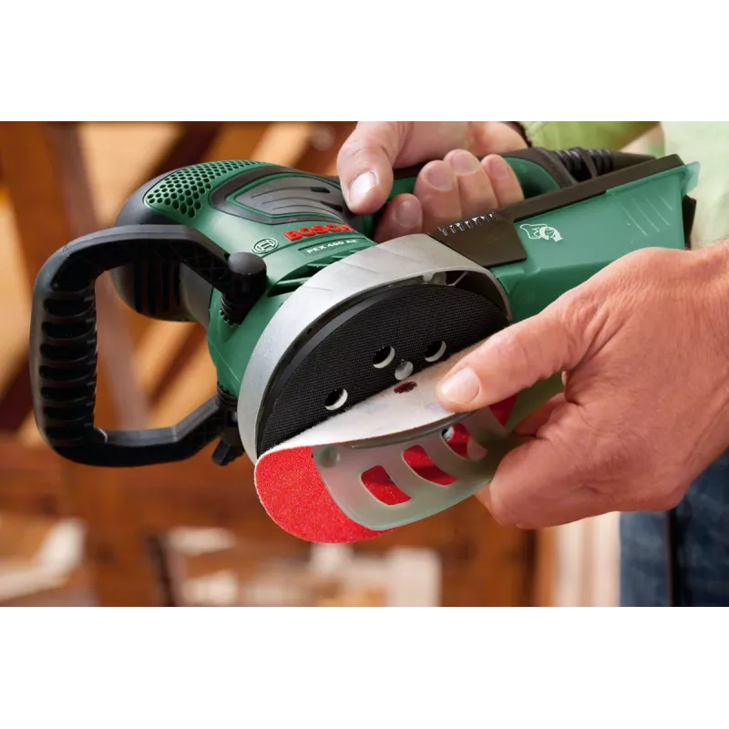 Bosch PEX 400 AE excentrická brúska, excentrická brúska, suchý zips, zelená, Maďarsko, 4000 ot/min, 26000 ot/min