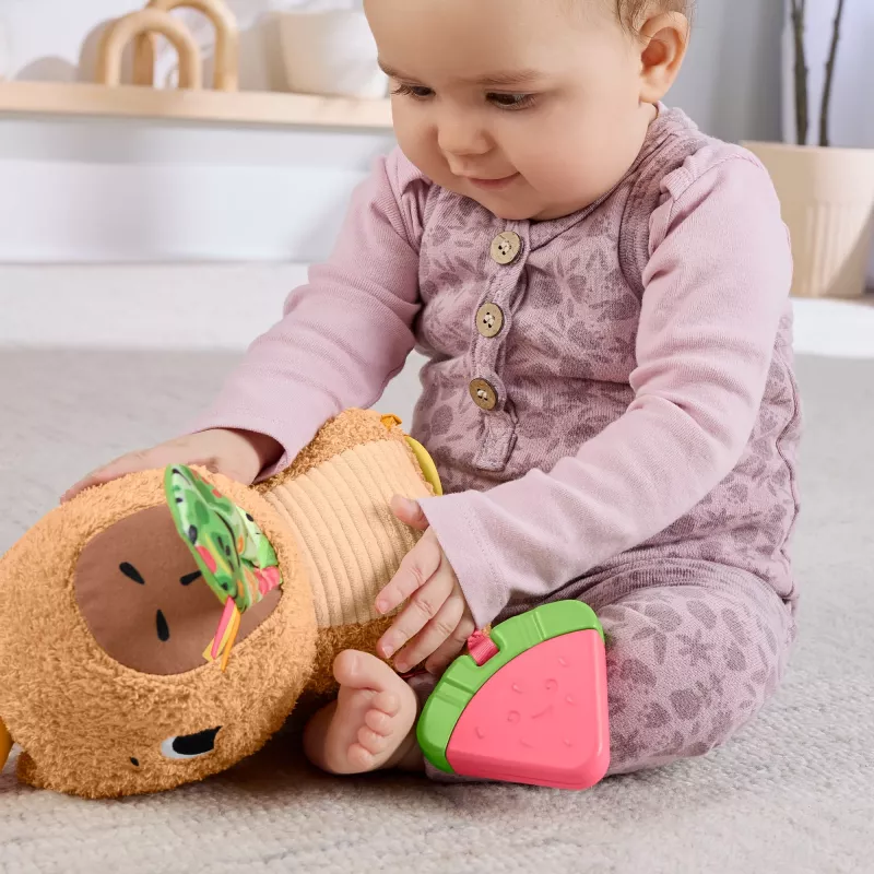 Hračkárske vodné prasiatko Fisher-Price Snuggly Snacky Capy 0,5 roka