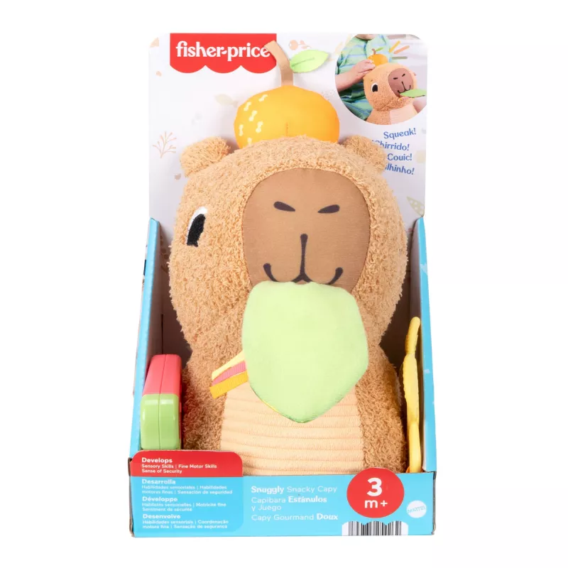 Hračkárske vodné prasiatko Fisher-Price Snuggly Snacky Capy 0,5 roka