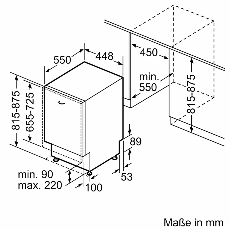 Umývačka riadu NEFF S853HKX20E plne integrovateľná Slimline 10 súprav riadu, Home Connect, 46 dB