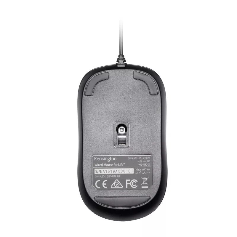 Kensington Wired ValuMouse, obojručná, optická, USB Type-A, 1000 DPI, čierna