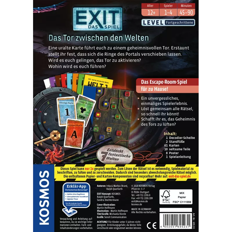 Kosmos 695231 EXIT - Das Tor zwischen den Welten párty hra, 1-4 hráči, 12+