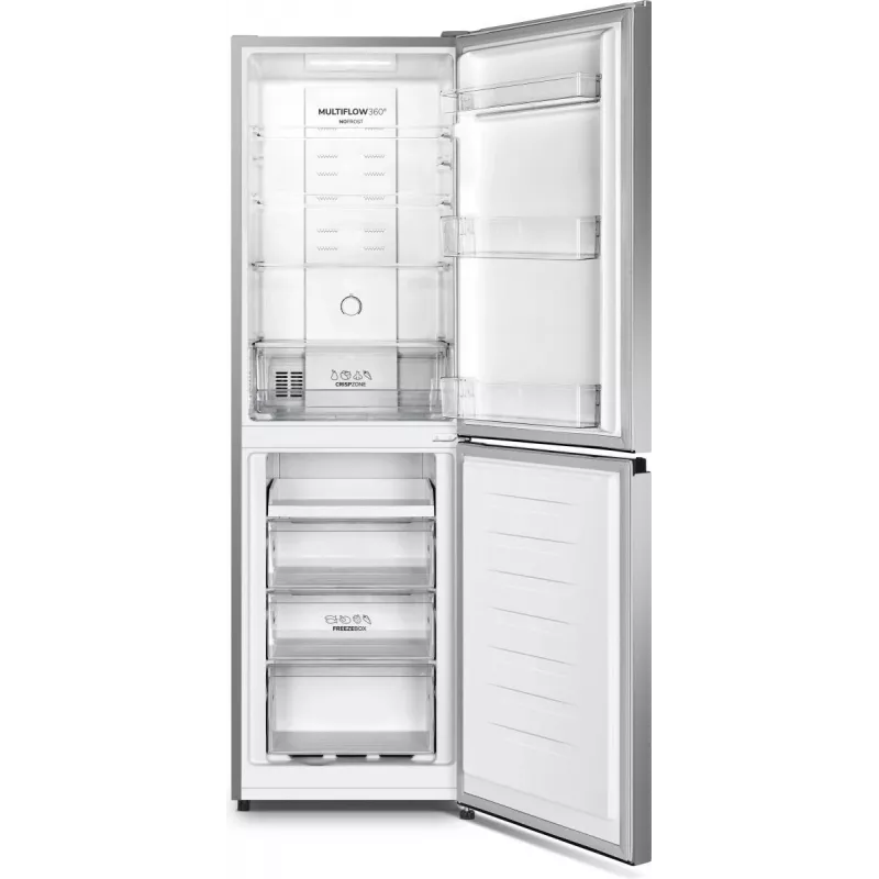 Gorenje NRK418DCS4 voľne stojaca kombinovaná chladnička, 256 l (171 l + 85 l), trieda D, 182,4 cm, strieborná