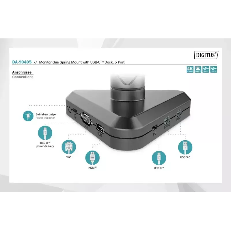 Držiak monitora Digitus DA-90405 s dokovacou stanicou