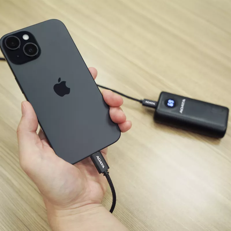 Kábel USB-C na USB-C ADATA CACC-200PN-BK, USB 2.0, 2 m, čierny