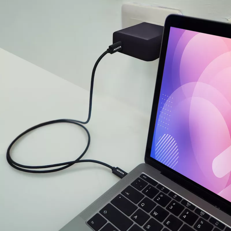 Kábel USB-C na USB-C ADATA CACC-200PN-BK, USB 2.0, 2 m, čierny