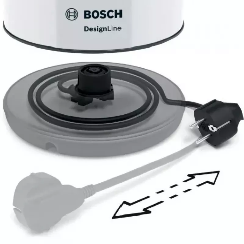 Elektrická kanvica Bosch TWK3P421 1,7 L 2400 W čierna, biela