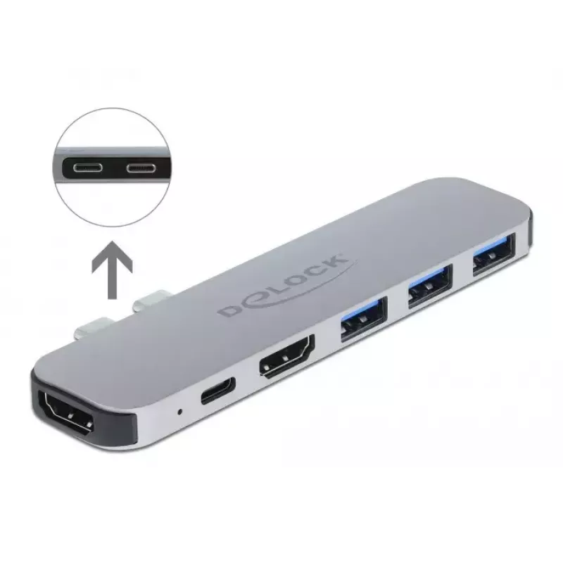 Dokovacia stanica DeLOCK dokovacia stanica pre MacBook Dual HDMI 4K PD Hub
