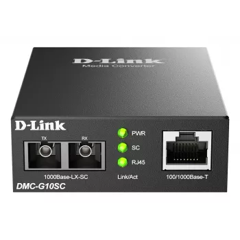 Mediálny konvertor D-Link DMC-G10SC/E 100/1000BaseT na 1000BaseLX SC optické vlákno