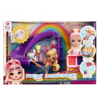 Rainbow High Little Pool Day with Blush Playset, módna bábika, ženské, 4 rok(y), 140 mm, viacfarebné