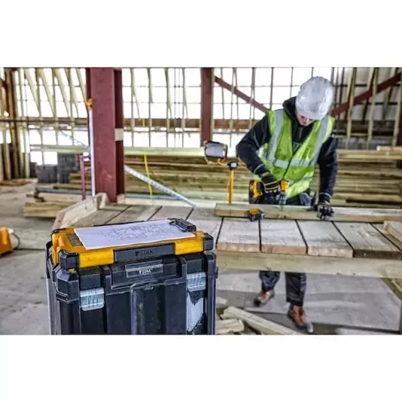 DeWALT TSTAK DWST82732-1 podložka s klipom a LED svetlom 180°, žltá/čierna