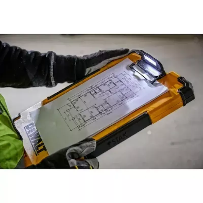DeWALT TSTAK DWST82732-1 podložka s klipom a LED svetlom 180°, žltá/čierna