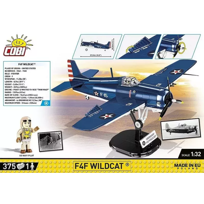 Stavebnica COBI F4F Wildcat Northrop Grumman 375 dielov