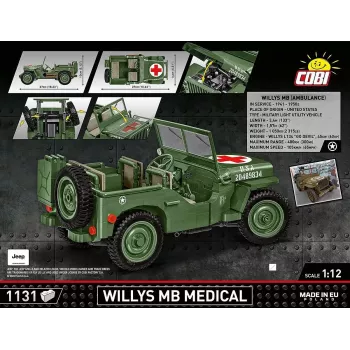 Stavebnica COBI Willys MB Medical 1131 dielov od 10 rokov