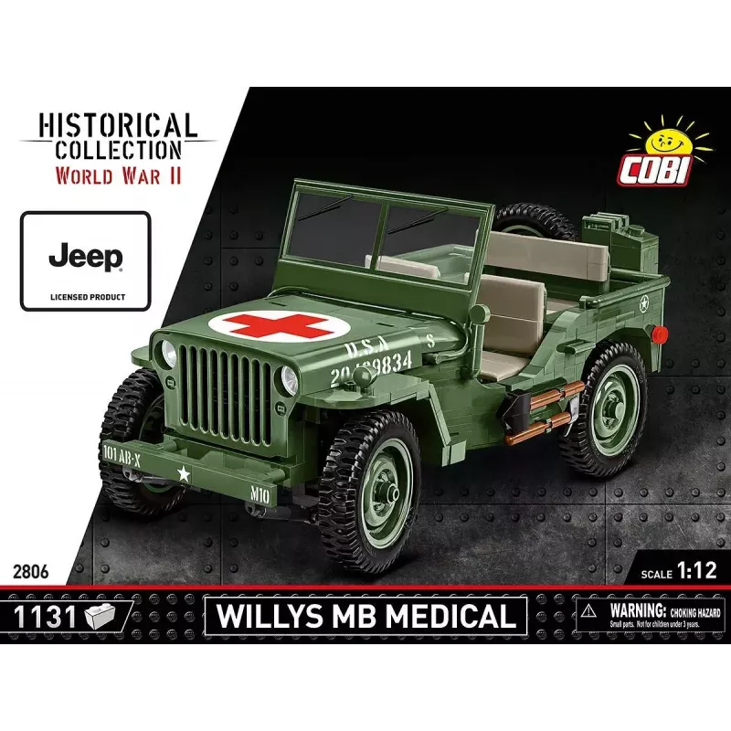 Cobi COBI-2806 Willys MB Medical stavebnica, 1131 ks, séria Historical Collection, plast, 10+