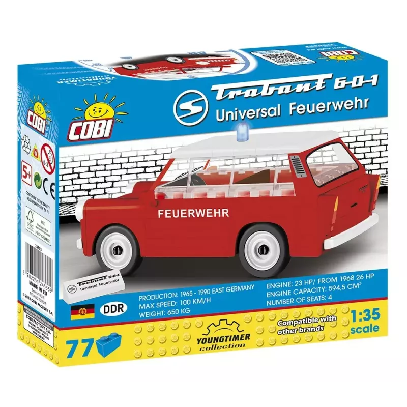 Stavebnica Cobi Trabant 601 Universal hasičská sada model 24555, stavebnica