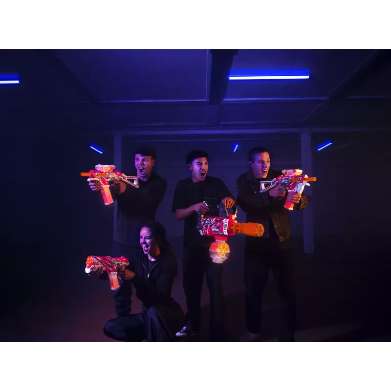 Gel Blaster Zuru XSHOT Hyper Gel Gatling Blaster – motorizovaný hračkárska blaster s rotujúcou hlavňou